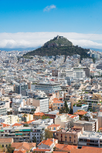 Cityscape of Athens with Lycabettus Hill Stock photo © neirfy