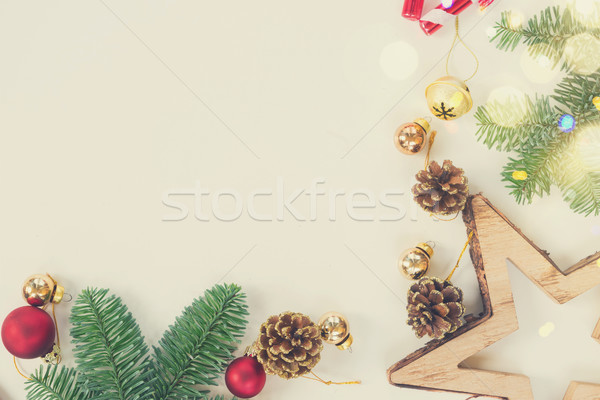 Christmas flat lay styled scene Stock photo © neirfy