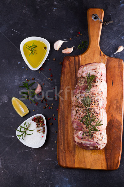 Stock photo: Raw lamb roll