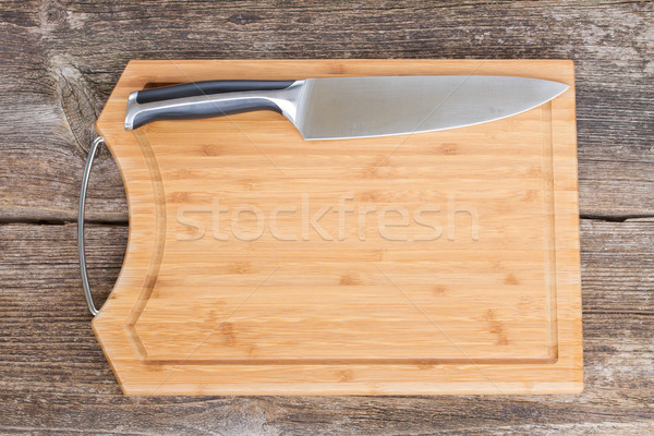 Tagliere coltello tavola vuota legno legno Foto d'archivio © neirfy