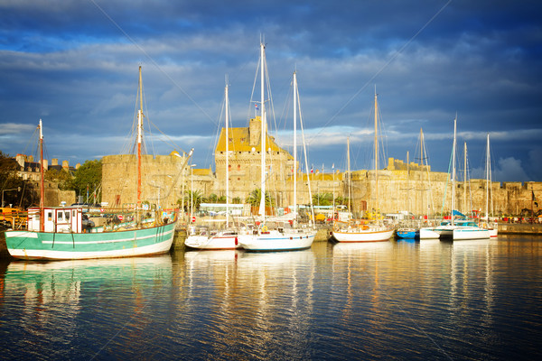 Port święty Francja starówka retro niebo Zdjęcia stock © neirfy