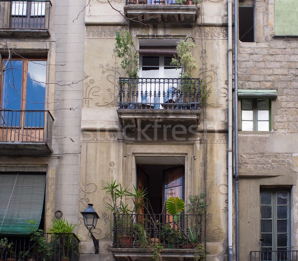 Building facade with beautiful balconies  Stock photo © Nejron