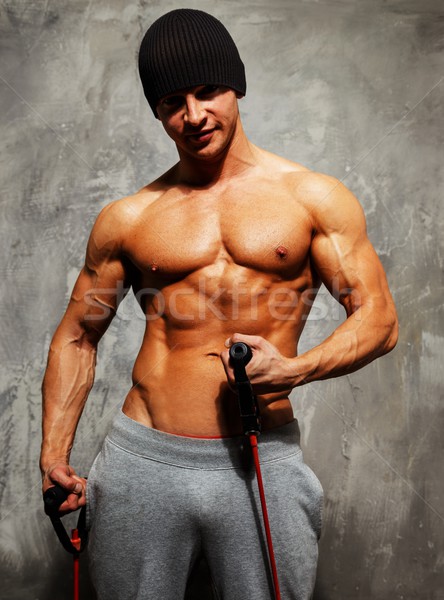 Bel homme corps musclé fitness exercice santé gymnase Photo stock © Nejron