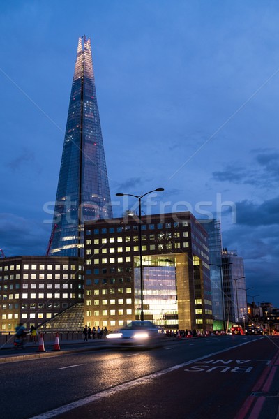Illuminated The Shard skyscraper at night in London, England Stock photo © Nejron