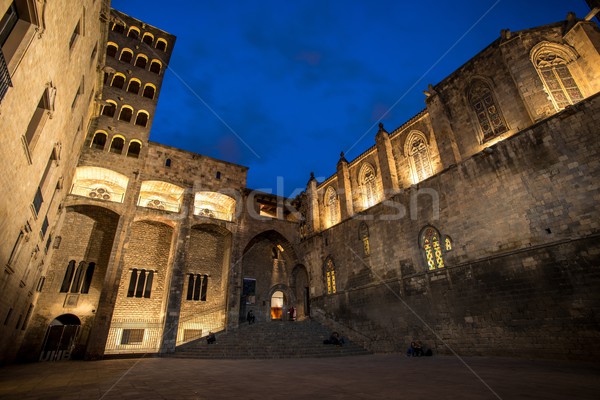 Palau Reial Major at Placa del Rei,Barcelona Stock photo © Nejron