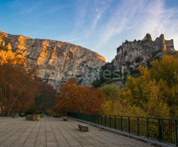 Observation point near mountains in Fontaine-de-Vaucluse, France Stock photo © Nejron