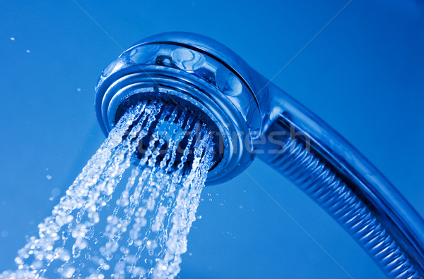 Stock fotó: Zuhany · fúvóka · víz · lefelé · absztrakt · háttér