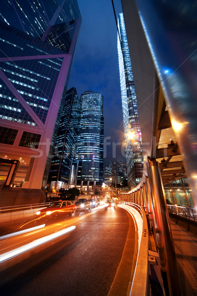 Fast moving cars at night Stock photo © Nejron