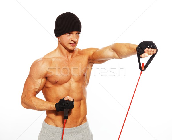 Homem bonito corpo musculoso fitness exercer saúde ginásio Foto stock © Nejron