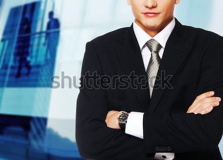 Jungen Geschäftsmann Bürogebäude Business Gesicht Mode Stock foto © Nejron