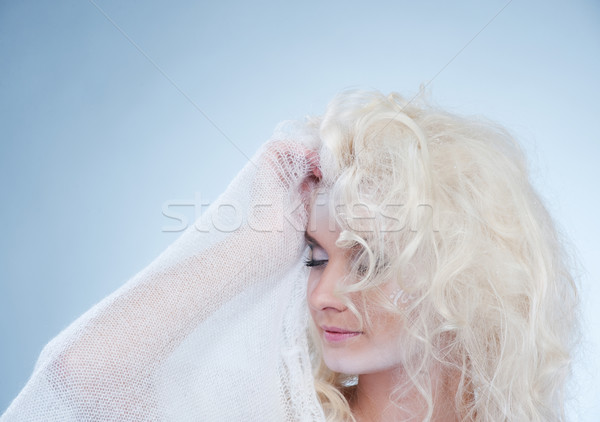 Stock foto: Schnee · Königin · Frau · Mädchen · Augen · Schönheit