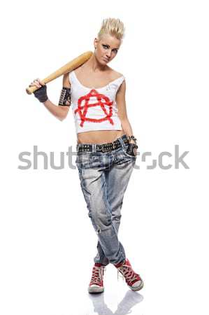 Punk girl with a bat Stock photo © Nejron