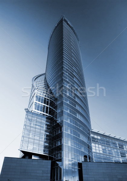 Foto stock: Moderna · edificio · de · oficinas · azul · negocios · construcción · diseno