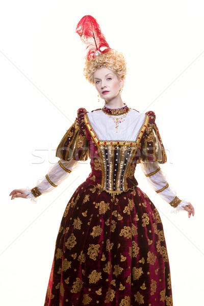 Haughty queen in royal dress isolated on white Stock photo © Nejron