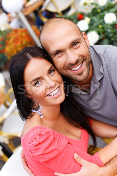 Happy smiling middle-aged couple outdoors Stock photo © Nejron
