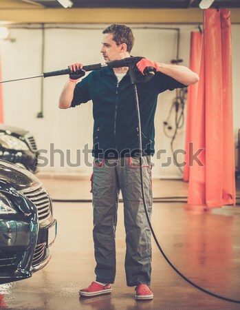 Man worker washing luxury car on a car wash  Stock photo © Nejron