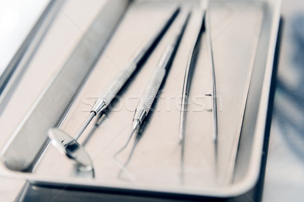 Metal dental tools close-up Stock photo © Nejron