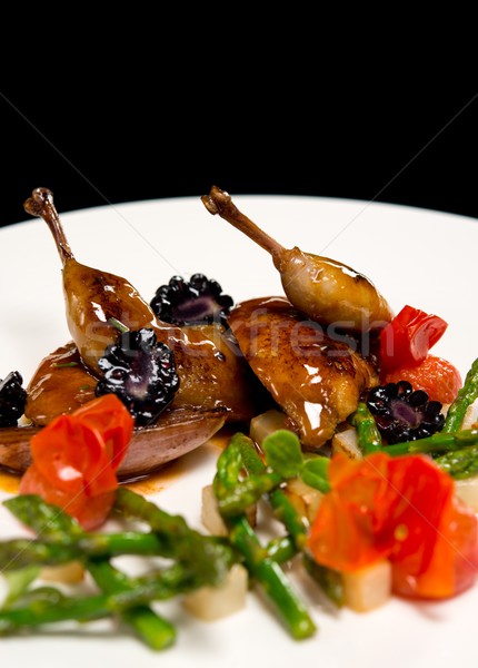 件 雞 醬 蘆筍 食品 盤 商業照片 © Nejron