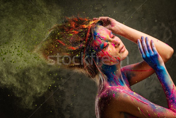 Muse kreative Kunst am Körper Frisur Frau Stock foto © Nejron