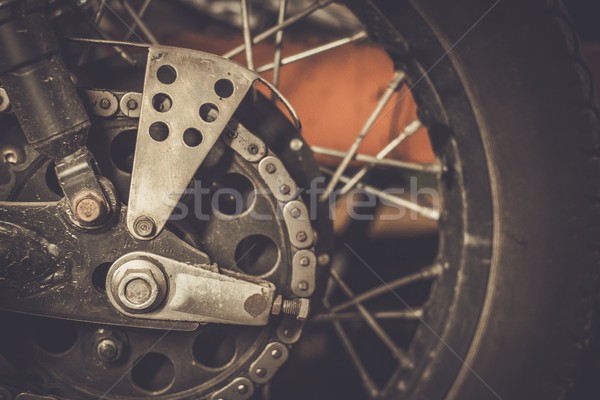 Motorcycle sprocket and custom chain guard  Stock photo © Nejron