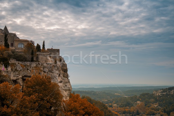 Town on a cliff, Les Baux-de-Provence, France Stock photo © Nejron
