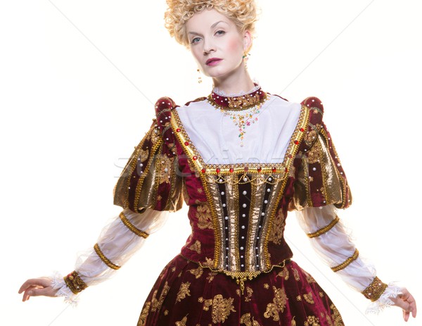 Haughty queen in royal dress isolated on white Stock photo © Nejron