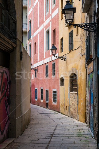 Narrow street in old city with streetlights  Stock photo © Nejron