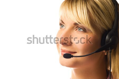 Vriendelijk hotline exploitant geïsoleerd witte vrouw Stockfoto © Nejron