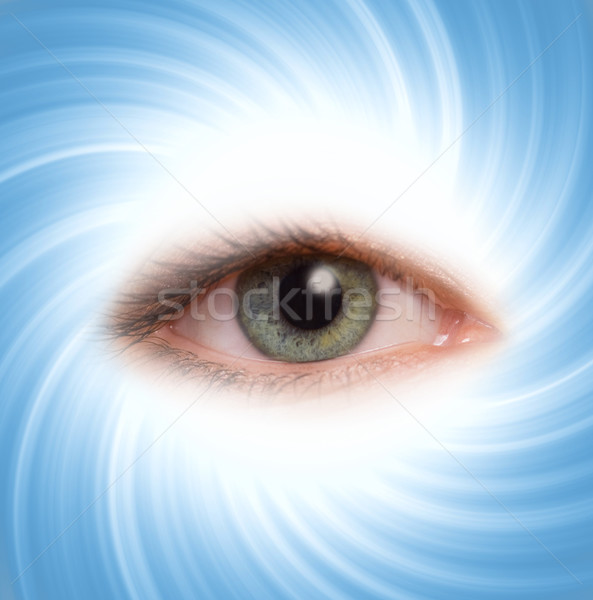 Human eye on blue abstract background Stock photo © Nejron