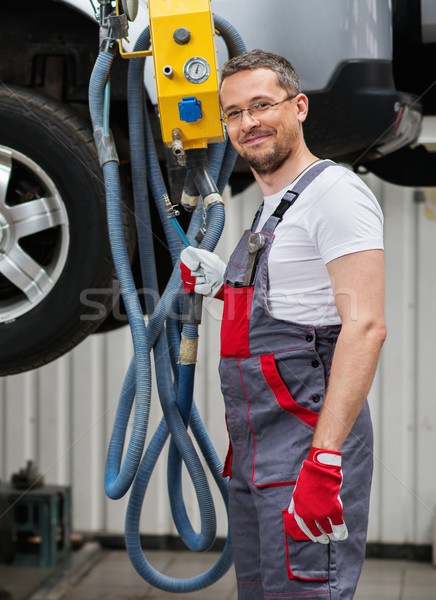 Serviceman in a car workshop Stock photo © Nejron