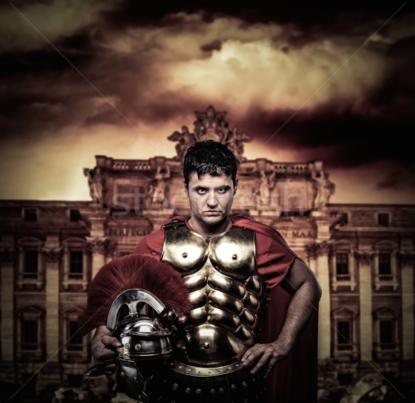 Roman legionary soldier in front of Trevi fountain Stock photo © Nejron
