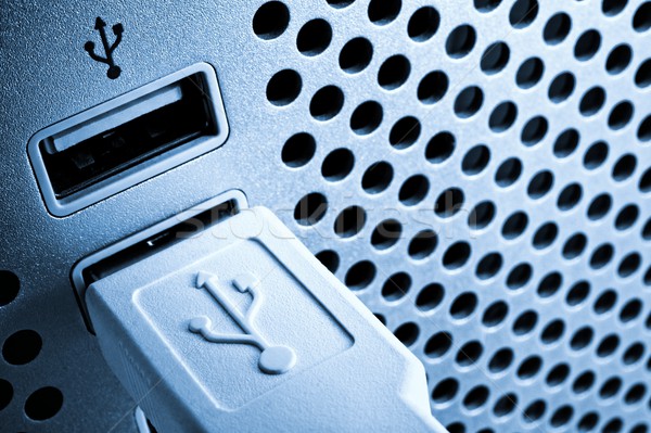 Usb 連接 端口 計算機 筆記本電腦 關鍵 商業照片 © Nejron