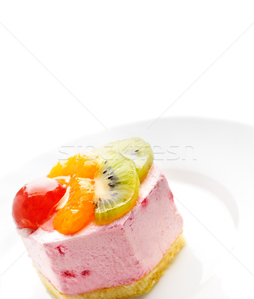 Tasty low-calorie fruit cake isolated on white background Stock photo © Nejron