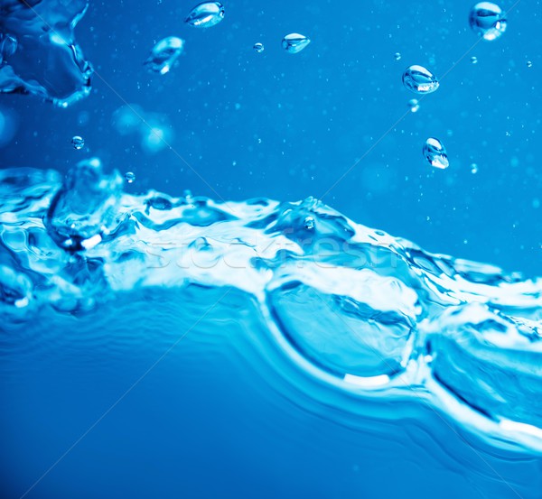 藍色 水 飛濺 氣泡 抽象 性質 商業照片 © Nejron