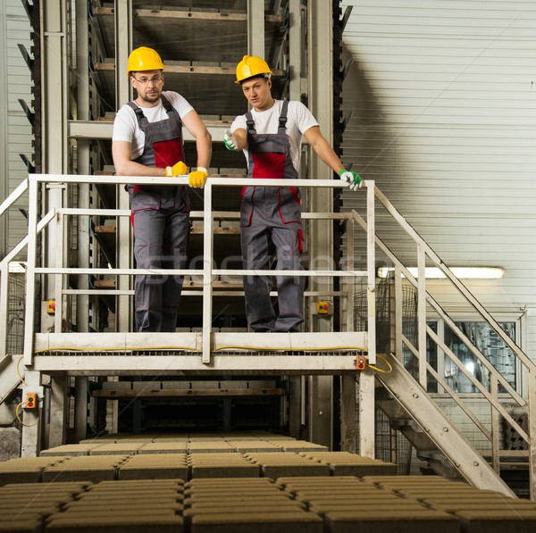 Two men in a safety hats on a factory   Stock photo © Nejron