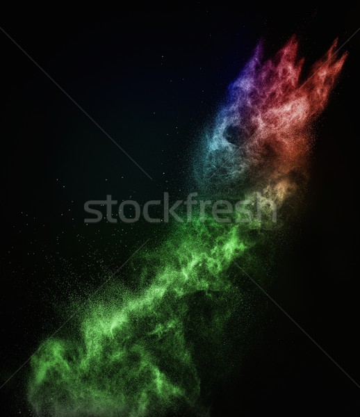 Stok fotoğraf: Renkli · toz · yalıtılmış · siyah · soyut · patlama