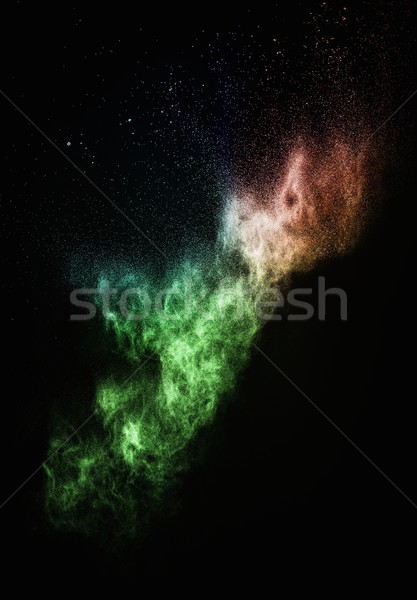 Kolorowy proszek odizolowany czarny streszczenie wybuchu Zdjęcia stock © Nejron