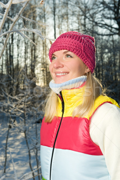 Foto stock: Congelado · mujer · hermosa · invierno · ropa · aire · libre · ojo