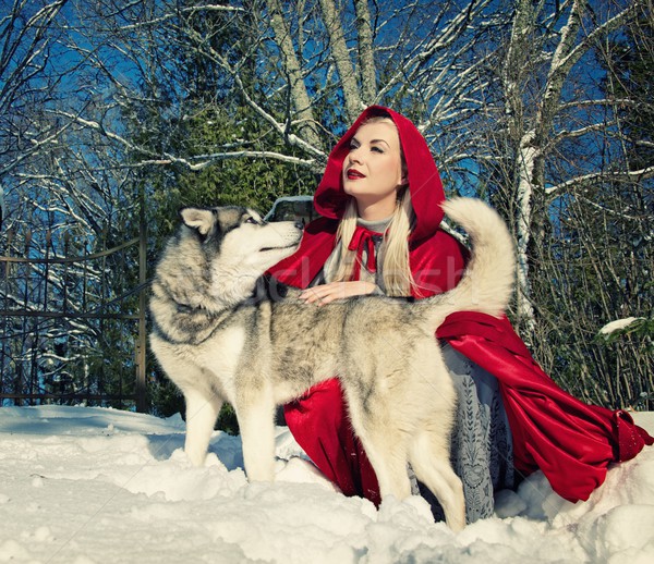 Red hood with a wolf Stock photo © Nejron