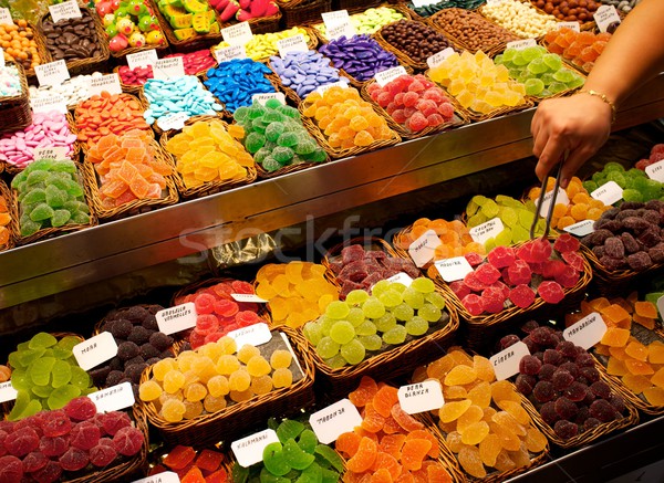 Bonbons marché la Barcelone texture alimentaire Photo stock © Nejron
