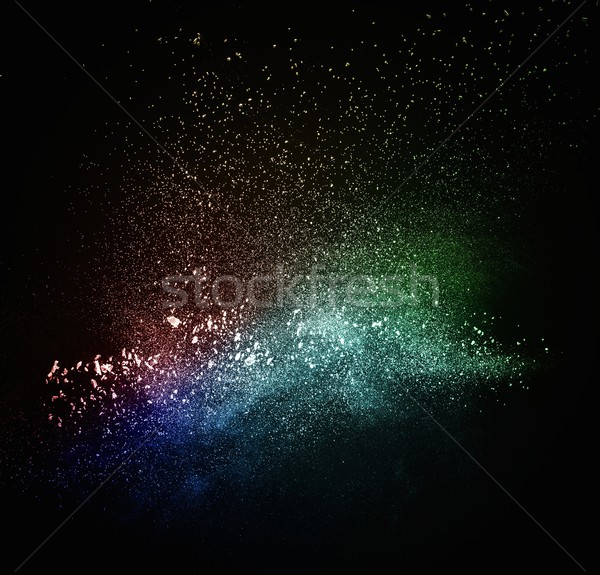 Praf izolat negru abstract explozie Imagine de stoc © Nejron