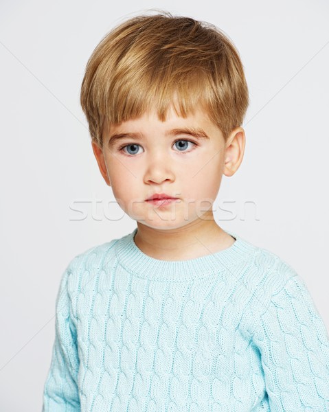 Pensive baby boy in blue pullover  Stock photo © Nejron