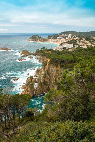 View over Tossa de Mar town on Costa Brava, Spain Stock photo © Nejron