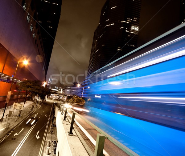 Fast moving bus at night Stock photo © Nejron