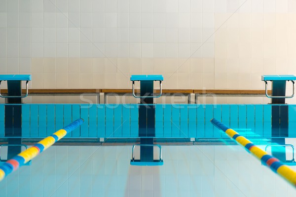 Foto stock: Blocos · piscina · azul · tempo · energia · treinamento