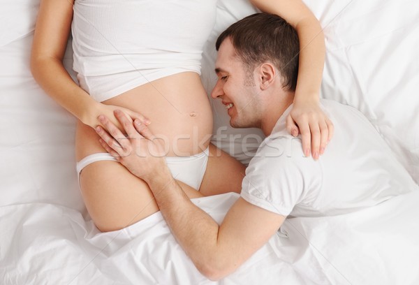 Adorable couple expecting a baby Stock photo © Nejron