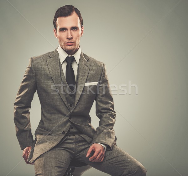Well-dressed man in grey suit Stock photo © Nejron