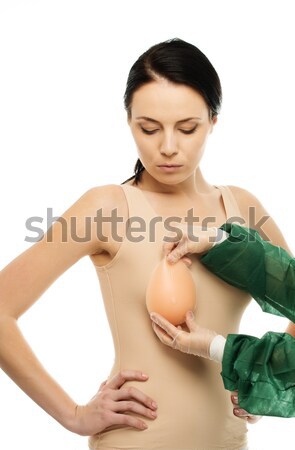 Kunststoff Chirurg Frau Silizium Brust Implantat Stock foto © Nejron