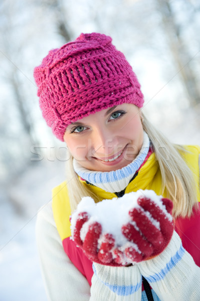 Congelato bella donna inverno abbigliamento esterna faccia Foto d'archivio © Nejron