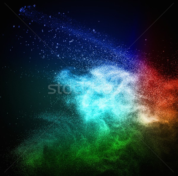 Farbenreich Pulver isoliert schwarz abstrakten Explosion Stock foto © Nejron